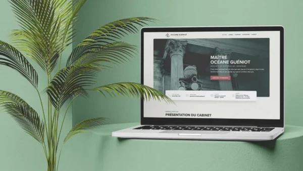 Page d'accueil du site web d'une avocate