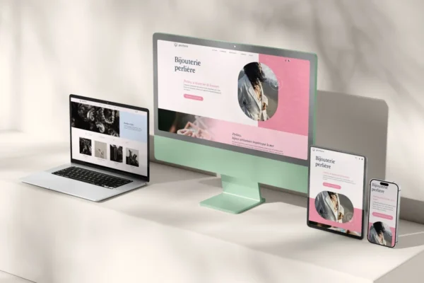 Aperçu d'une boutique en ligne pour la vente de bijoux